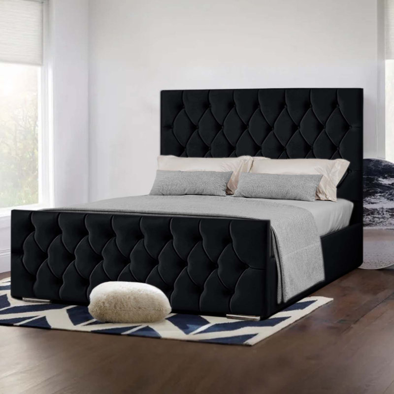 Upholstered Bed, Single (3'), Black