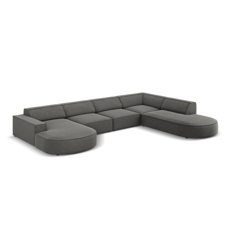 Jodie 7 Seater Corner Sofa, Grey, Right Hand Facing