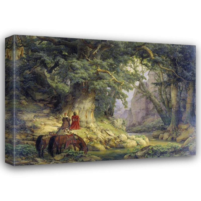 «The Thousand-Old-Old Oak» par Karl Frederic Lessing, art sur toile tendue avec châssis, H 40 po x l 28 po