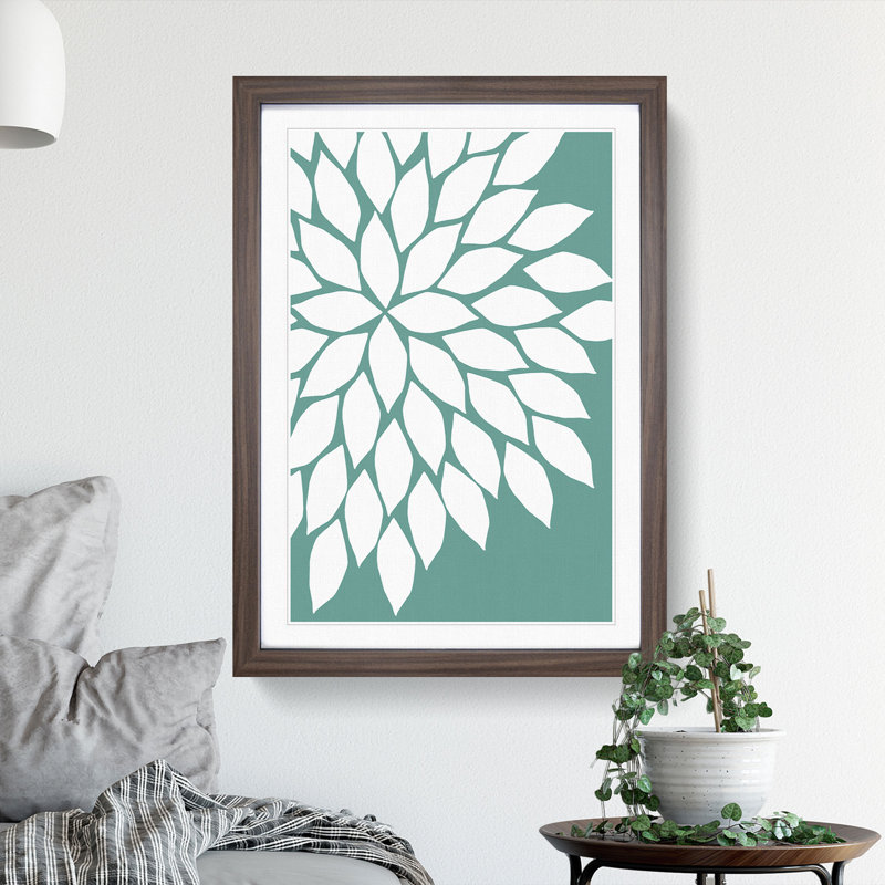 Abstract Leaves No.1 - Picture Frame Graphic Art, Walnut, 36cm H x 27cm W x 2cm D