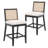 Rustic-Chic Counter Stools With Wicker Backrests And Wide Seats For Kitchen Islands And Bar Counters Set Of 2-56266458