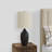 Lighting, 22"H, Table Lamp, Black Ceramic, Ivory / Cream Shade, Transitional