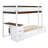 Twin-Over-Twin Bunk Bed With Twin Size Trundle, Storage And Desk, White+Walnut-324653175