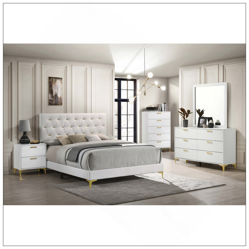 Commode rectangulaire à 6 tiroirs Karena, Blanc
