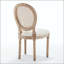 Ensemble de 2 chaises de salle à manger en bois massif Farmhouse avec siège en rotin tissé et lin-133703625