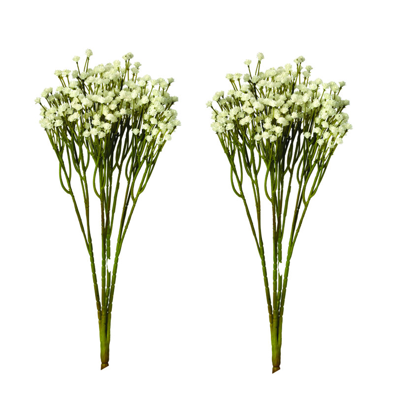 Buisson en plastique 15 po Gypsophila, Blanc