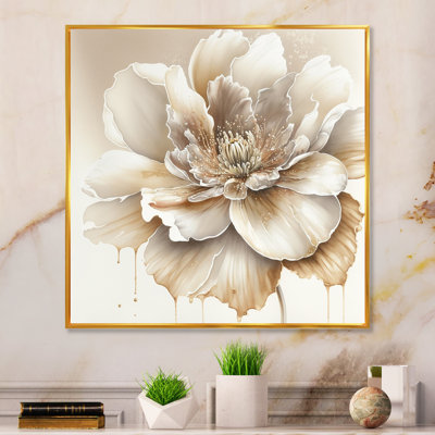 Blooming Beige Floral Design II - Art mural sur toile floral et botanique