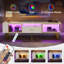 Martee 70" Led TV Stand for 75/80 inch TV, Glossy Media Console with Half-Glass Drawer-1803006233