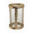 Modern Aluminum and Glass Pillar Holder with Sculpted Organic Frame and Handcrafted Textural Detail for Contemporary Decor-225781069
