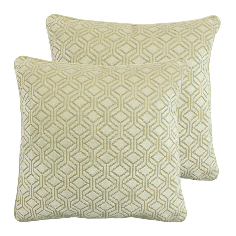 Fishback Geometric Square Cushion, Ivory
