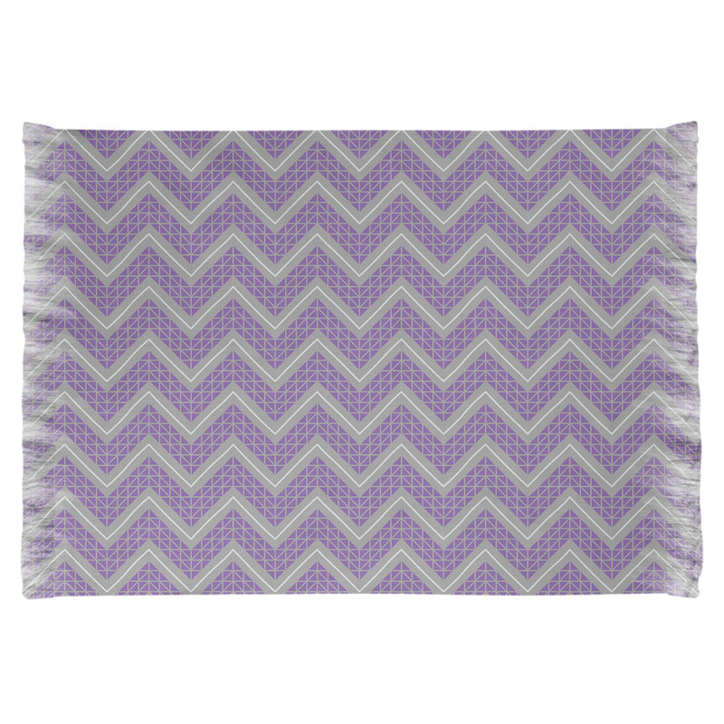 Tapis mauve à motifs chevrons dessinés à la main, Oui