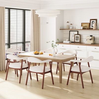 Modern Walnut-Finished Dining chair with Solid Wood Frame