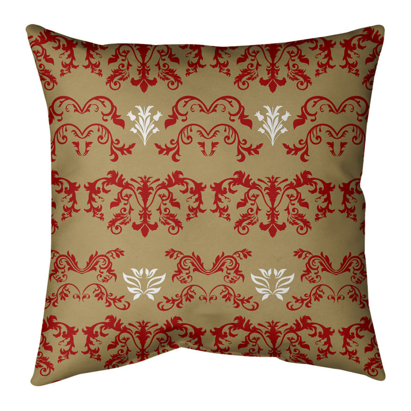 Housse de coussin San Francisco Football Baroque, Brun / Rouge / Blanc, Faux lin, 26 po x 26 po