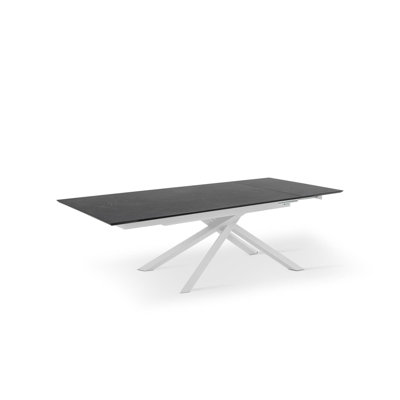 Daimyan Extendable Oak Metal Base Dining Table
