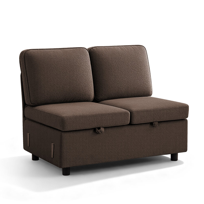 Waldorf 46.4" Armless 2-Seat Module with Storage (Package A), Coffee