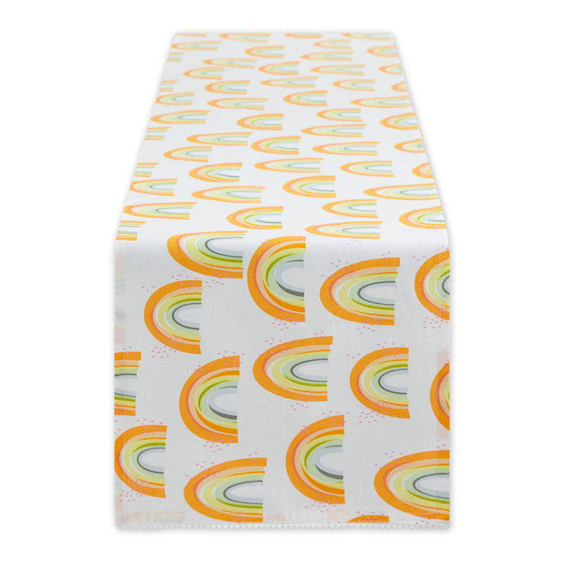 Chemin de table floral 100% coton, 14 po x 108 po