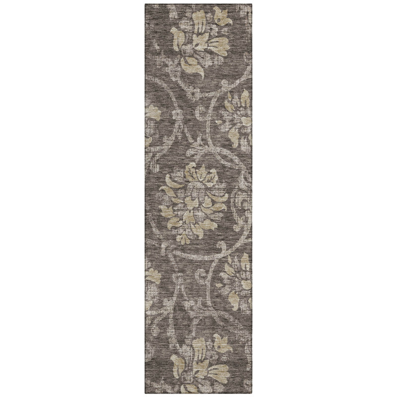 Sudais Washable Floral Rug, Runner 2'3" x 7'6"