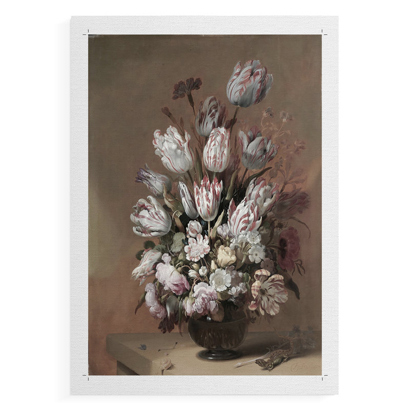 Imprimé floral rétro - impression sur toile seulement - non encadrée, H 60 po x l 40 po
