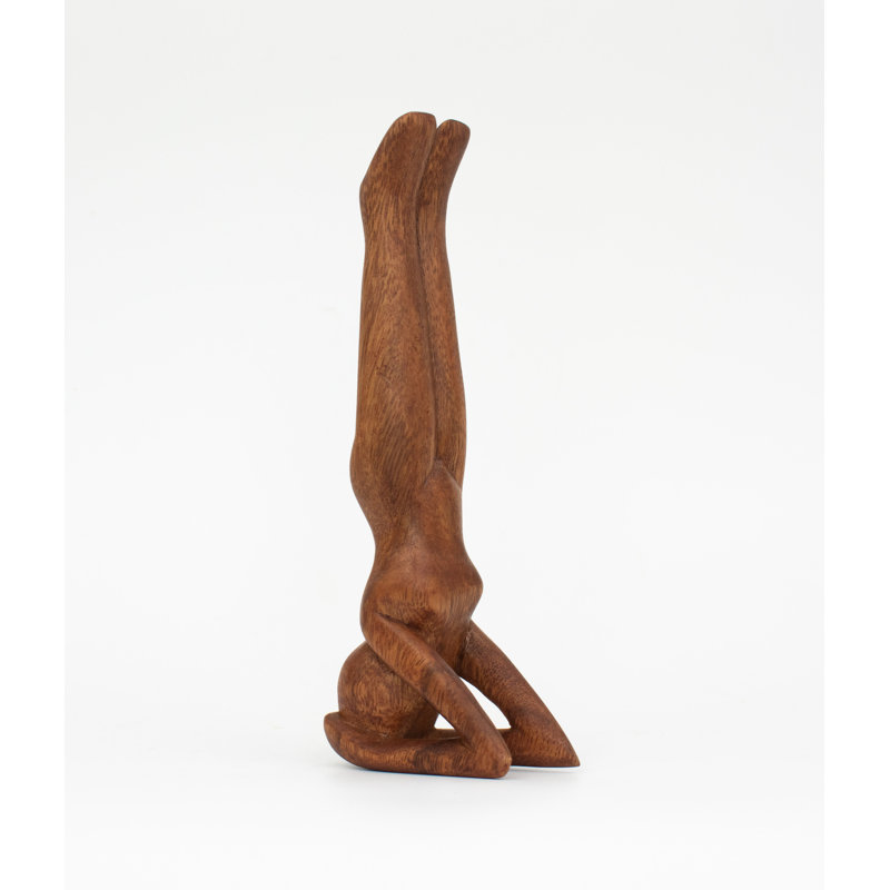 Mini figurines de yoga faites à la main en bois de 8 po, statue de pose de yoga, décor de studio de salle de yoga, cadeau de yogi Mindful Home Decor, objets décoratifs de tablette - support pour l'avant-bras