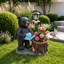 Décoration de jardin Peter avec ours noir et lanterne solaire