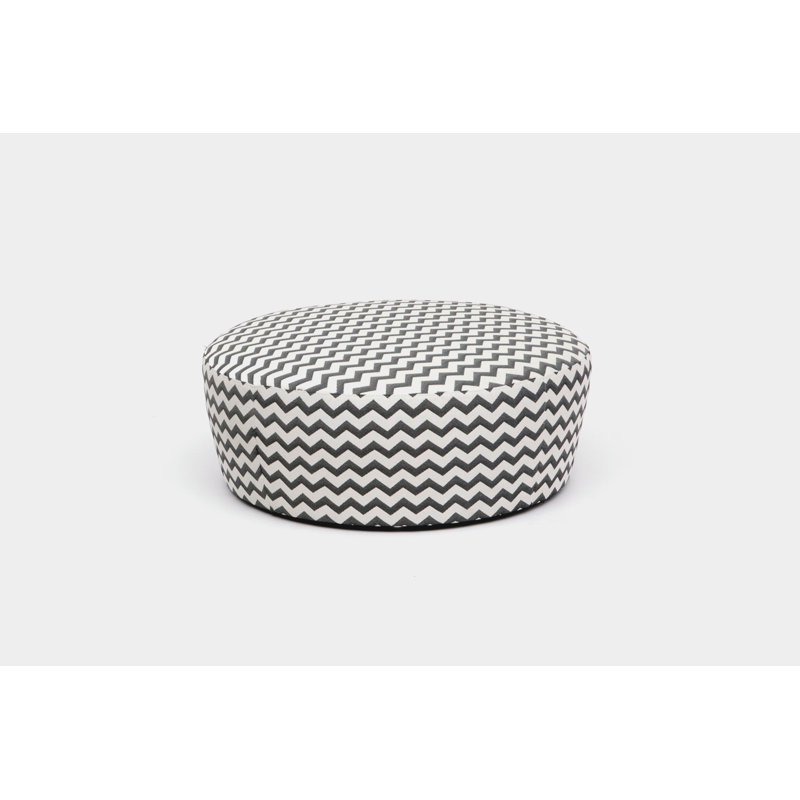 Caroline Round Pouf, Zigzag Sunbrella®