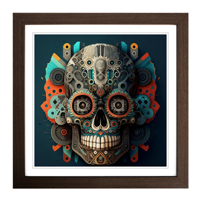 Sugar Skull Bauhaus - Framed Print