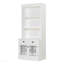 Bibliothèque de 83,4 po de hauteur avec éclairage à DEL, bibliothèque moderne avec 2 portes en verre et 1 tiroir de rangement avec tablettes ouvertes pour le bureau à domicile