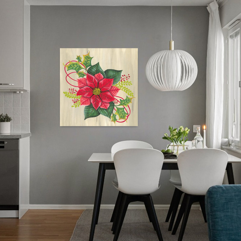 Art de Noël poinsettia de Noël contemporain, H 32 po x l 32 po
