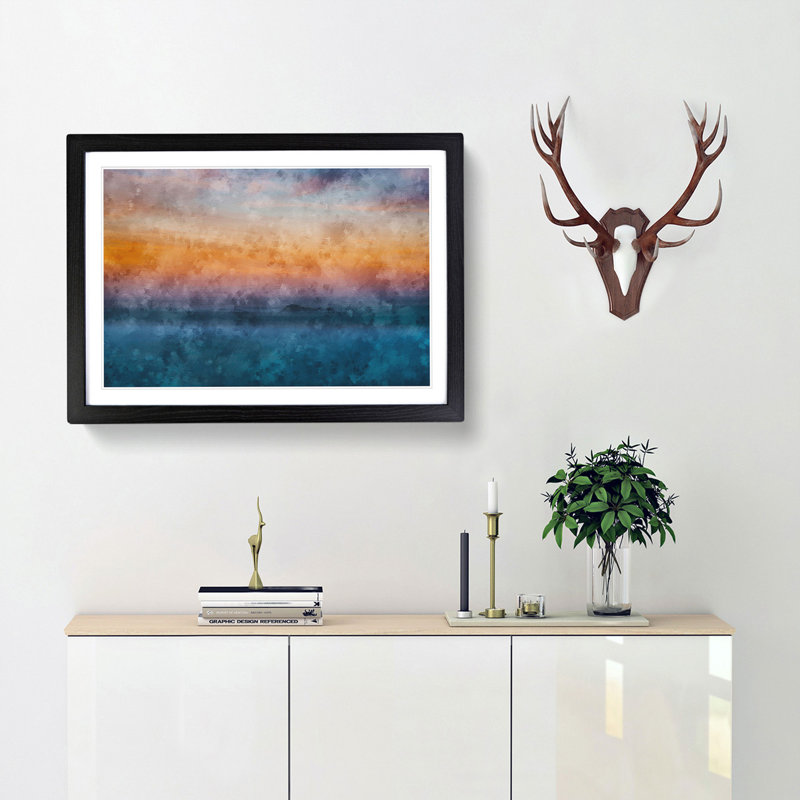 Beautiful Beach - Single Picture Frame Painting on MDF, 33cm H x 45cm W x 2cm D, Black