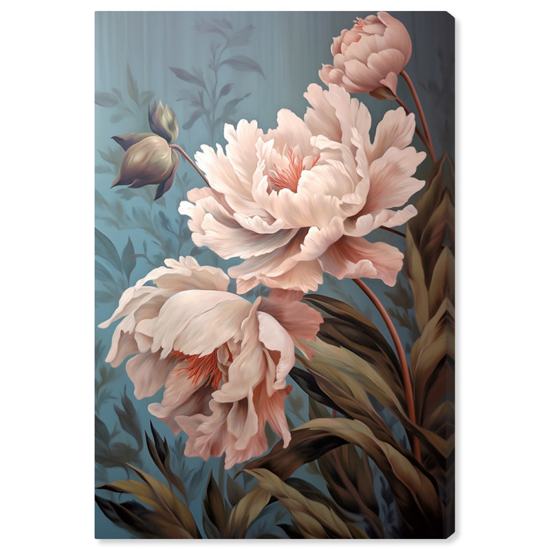 Vintage Classic Peonies Canvas Elegant Floral Wall Art, 10" x 15"