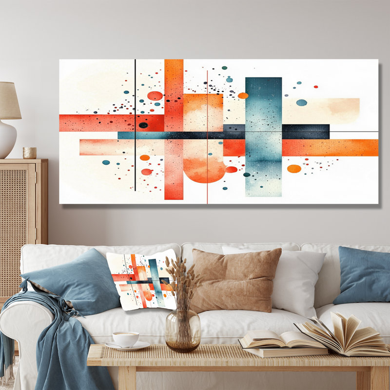 Dynamic Rectangle Balance Of Geometry III - Geometric Metal Wall Decor, Modern Metal Print, 28" H x 60" W x 0.84" D