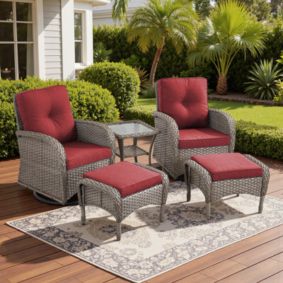 Fauteuil oscillant d'extérieur en osier Gaetanino