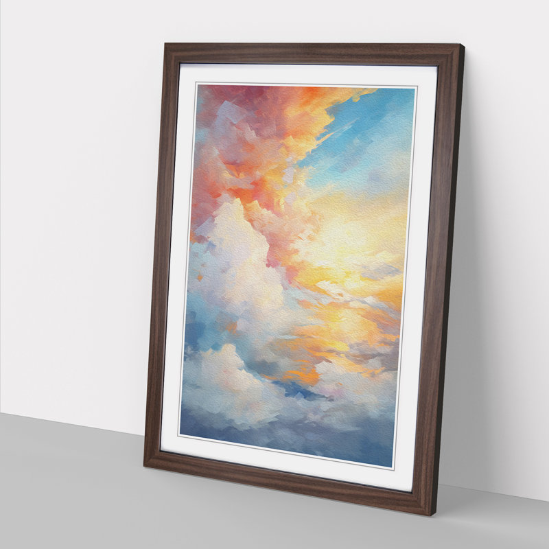 Single Picture Frame Print on Wood, Walnut Framed, 46cm H x 34cm W
