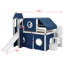 Lit mezzanine double avec tente et tour-485003282