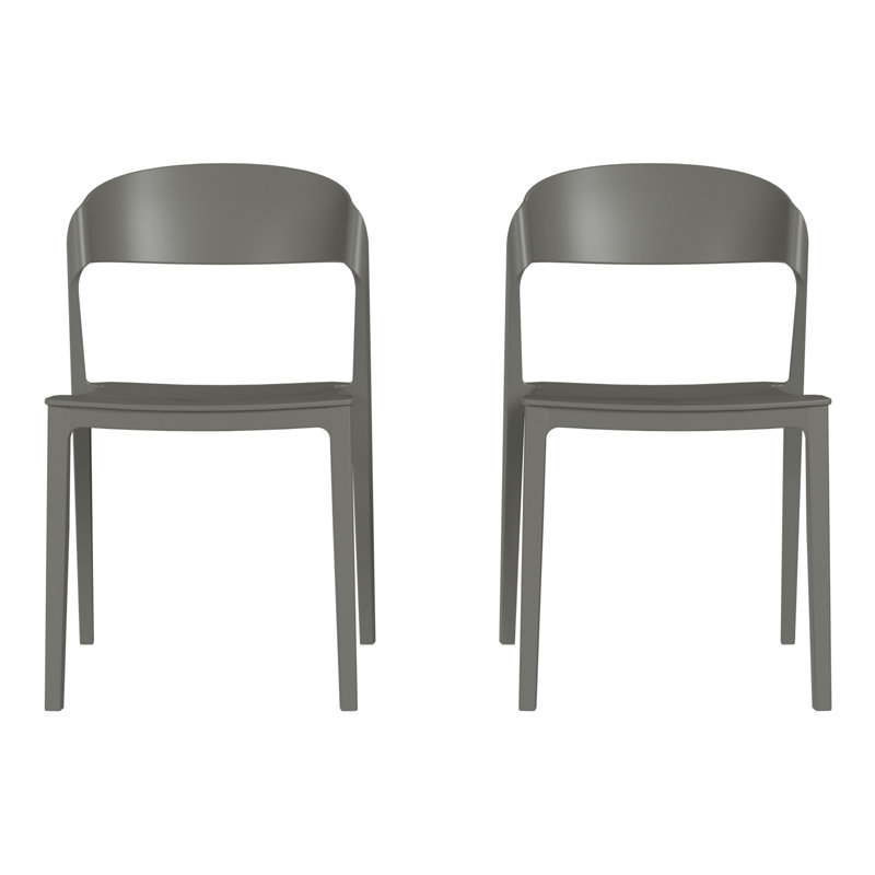 Ensemble de 2 chaises de patio empilables, Grey