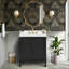 Ensemble de meuble-lavabo simple 30 po avec plateau en chêne noir Luka-117807153-117807156