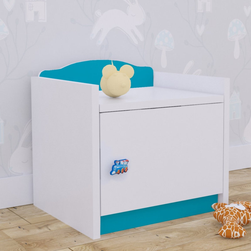 Baby Mix 1 Drawer Nightstand, Blue/White