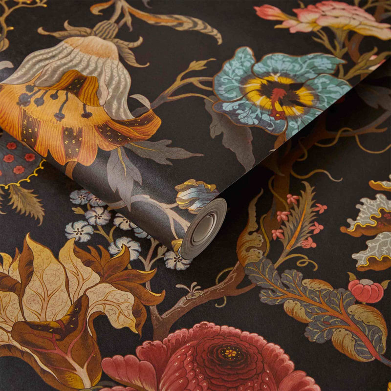 Artemis 9.84' L x 70.8" W Wallpaper Roll, Black