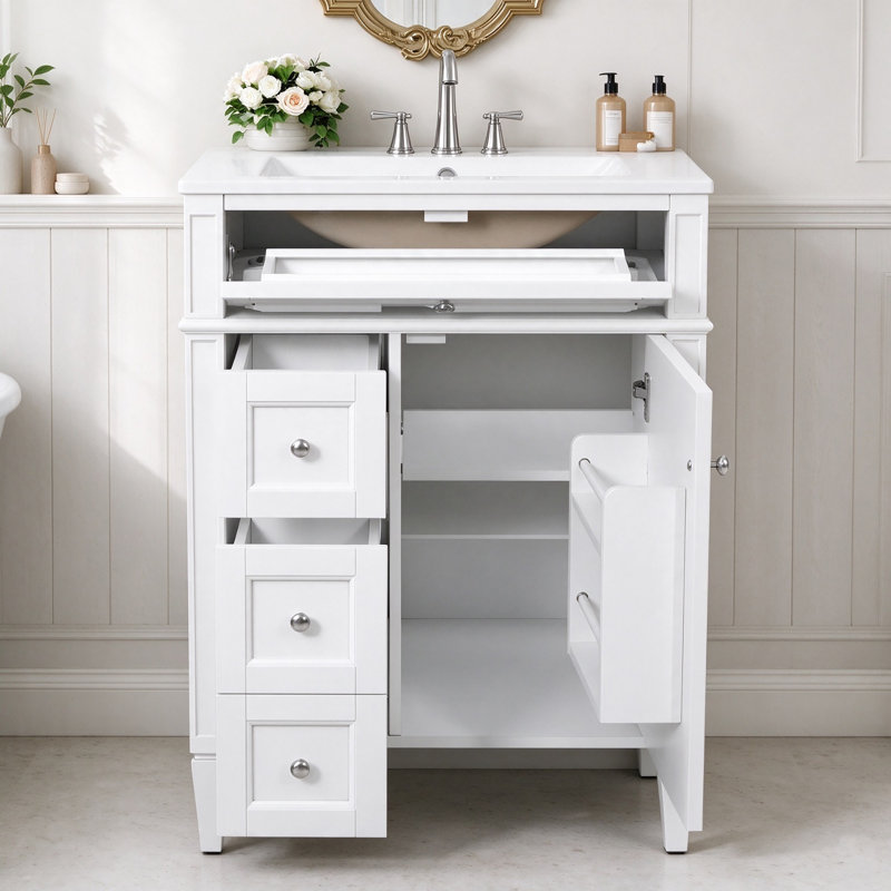 Ensemble de meuble-lavabo autoportant 24 po avec comptoir en céramique 24 po