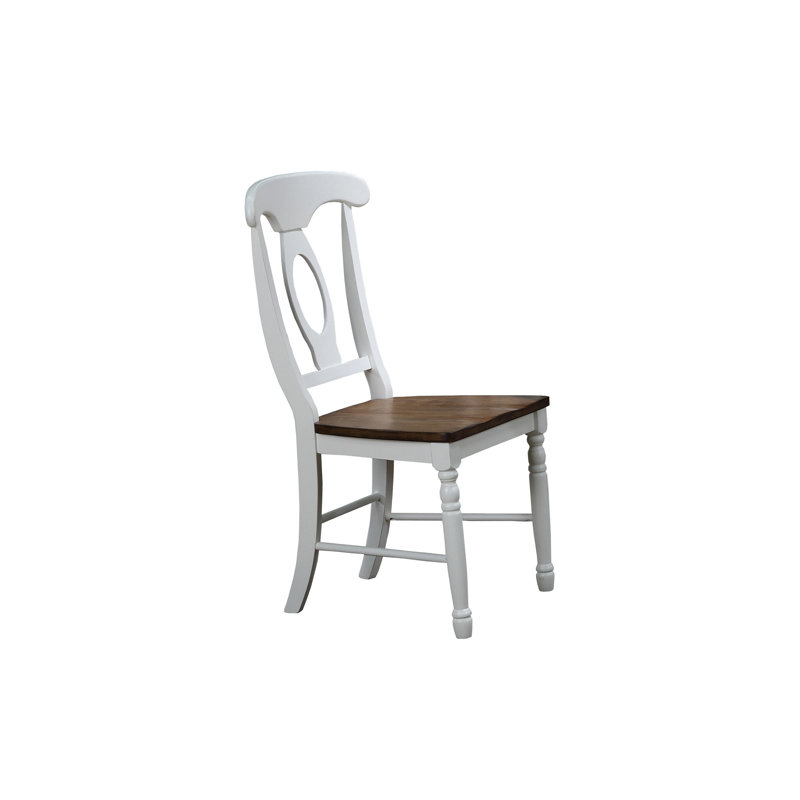 Dieter 18'' H Solid Wood Side Chair, White/Dark Brown