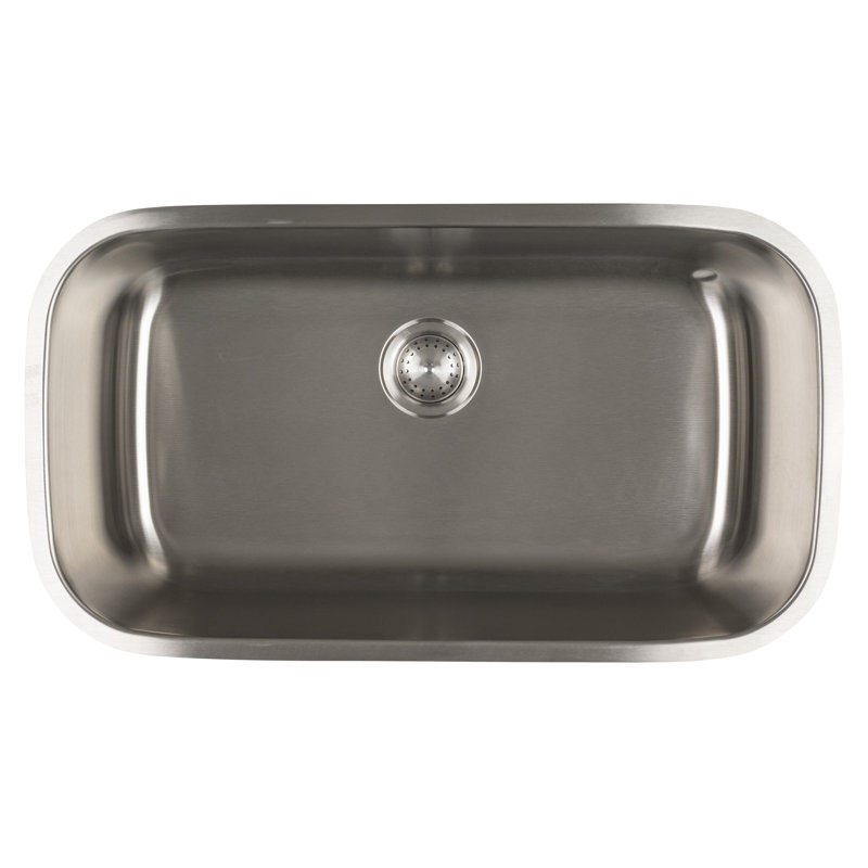 Évier de cuisine à cuve simple encastrable en acier inoxydable calibre 18 32 po x 18 po SleekSteel