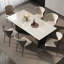 Ensemble de table de salle à manger rectangulaire en marbre blanc-104977366-125121017