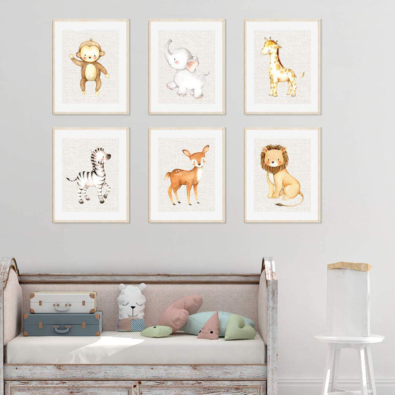 Dedakia Animals 6 - Piece Paper Print, Gray