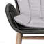 Chaise de patio d'extérieur en bois d'eucalyptus clair et corde gris anthracite