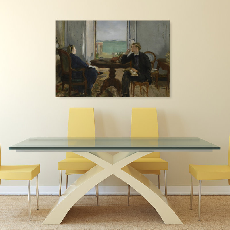 Intérieur à Arcachon, 1871. Estampe d'art mural impressionniste représentant un paysage marin paisible et serein.