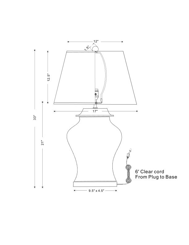 Scalamandre Baldwin 33" Table Lamp, White