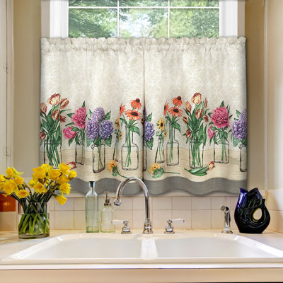 Nemiah Floral Tailored Kitchen Curtain