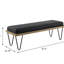 Banc rembourré bleu foncé Mid-Century