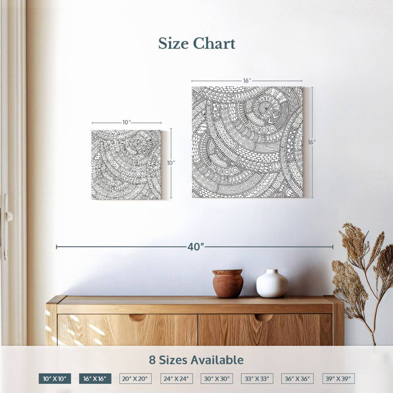 Kerner Zentangle Swirls, 10" H x 10" W