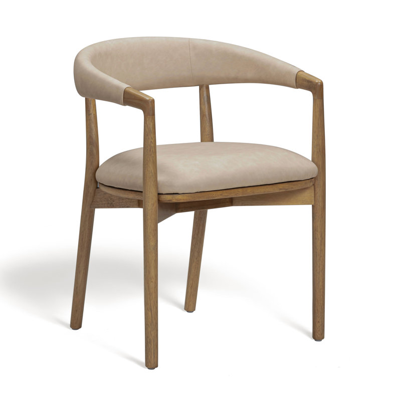 Chaise en cuir taupe Longwell